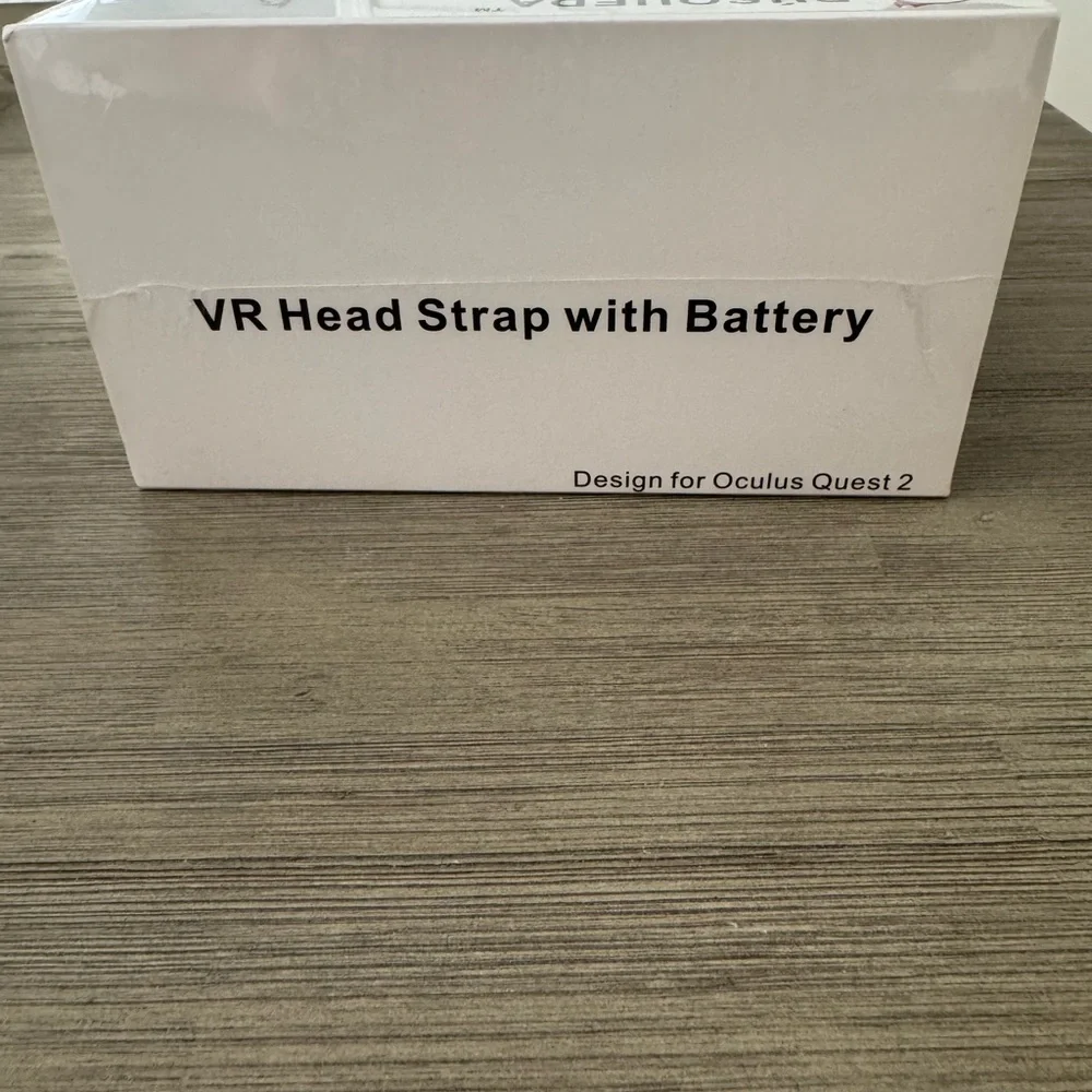 White Adjustable VR Head Strap with Integrated Battery